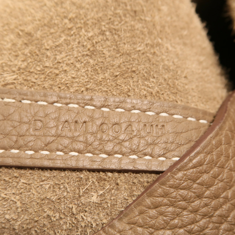 HERMES Clemence皮革Picotin PM銀扣手挽袋Etoupe-6