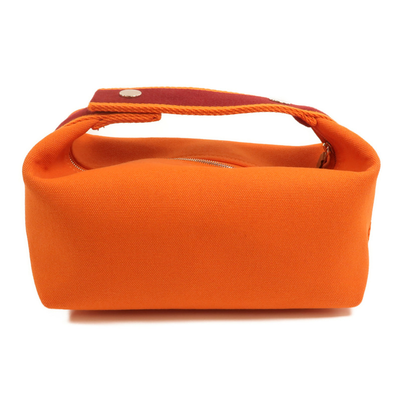 HERMES 帆布Bride A Brac Case PM銀扣手挽袋Orange-1