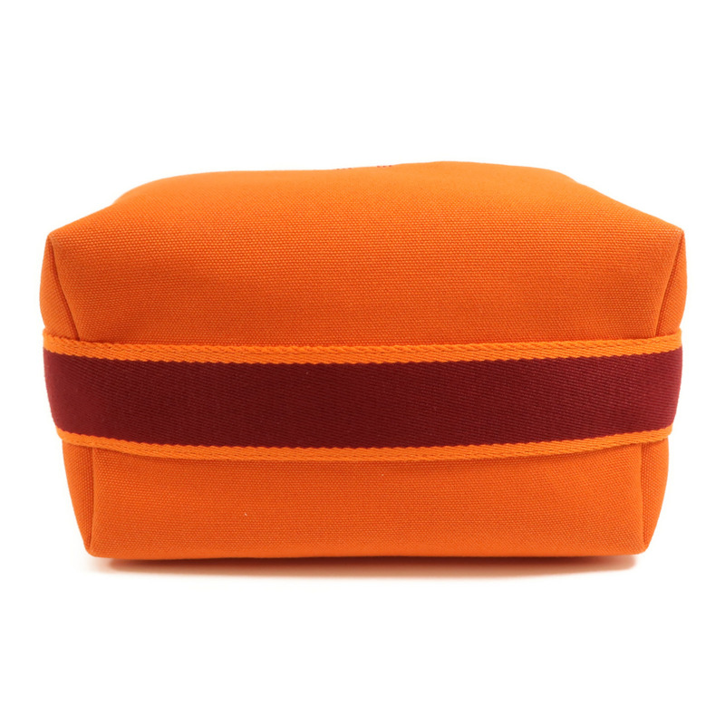 HERMES 帆布Bride A Brac Case PM銀扣手挽袋Orange-3