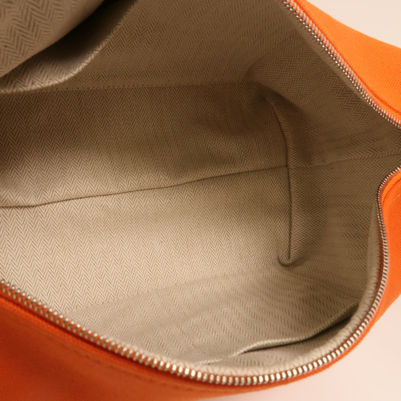 HERMES 帆布Bride A Brac Case PM銀扣手挽袋Orange-4