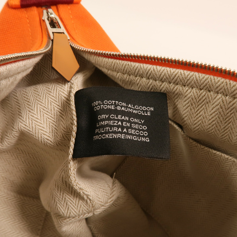HERMES 帆布Bride A Brac Case PM銀扣手挽袋Orange-6