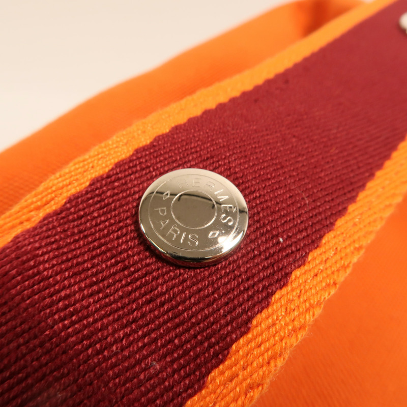HERMES 帆布Bride A Brac Case PM銀扣手挽袋Orange-13