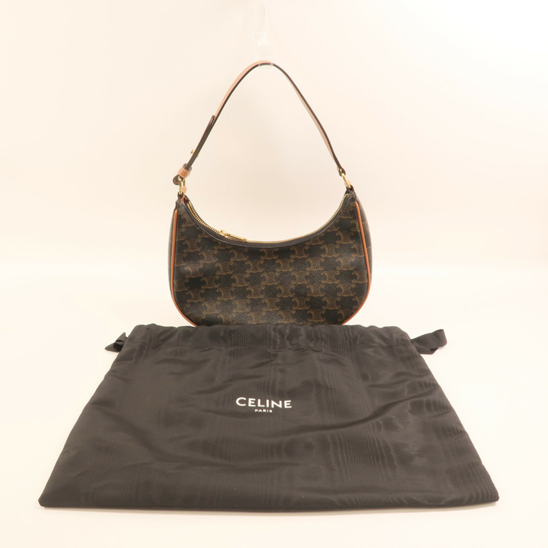 CELINE 塗層帆布Ava金扣肩背袋-8