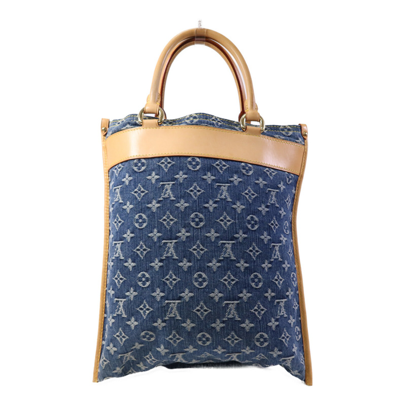 LOUIS VUITTON Monogram Denim Flat Shopper金扣手挽袋-1