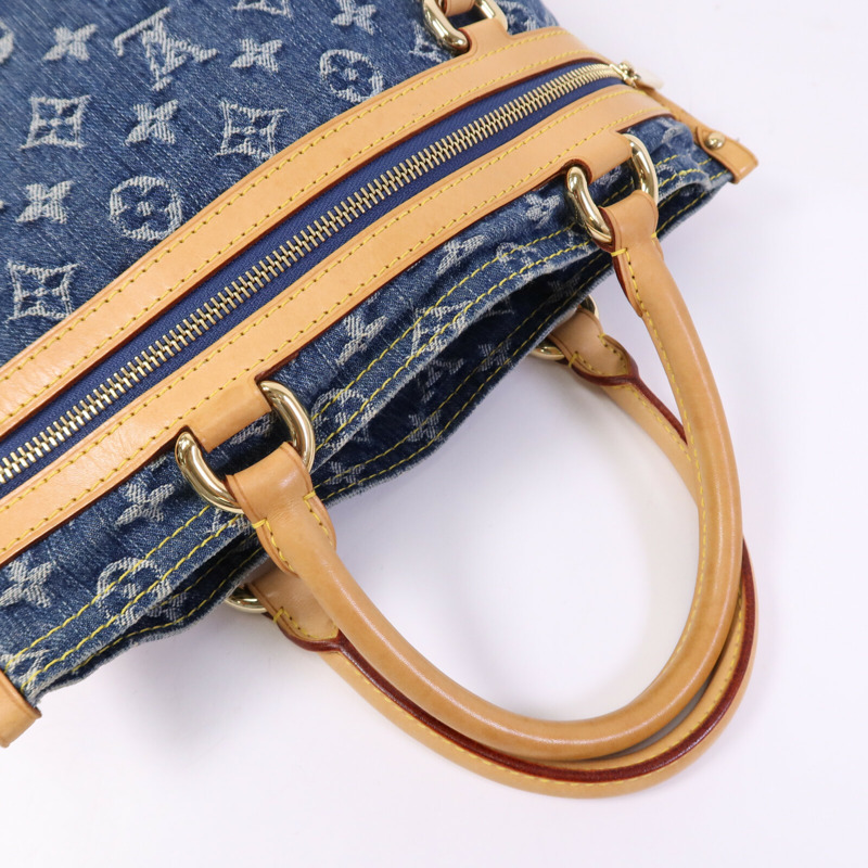 LOUIS VUITTON Monogram Denim Flat Shopper金扣手挽袋-7