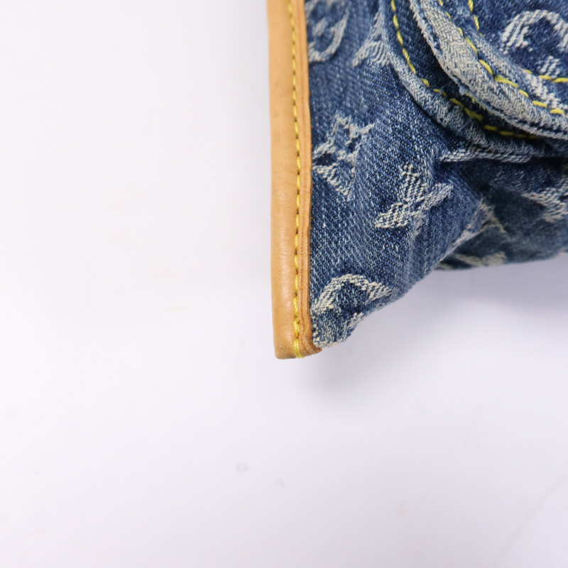 LOUIS VUITTON Monogram Denim Flat Shopper金扣手挽袋-10