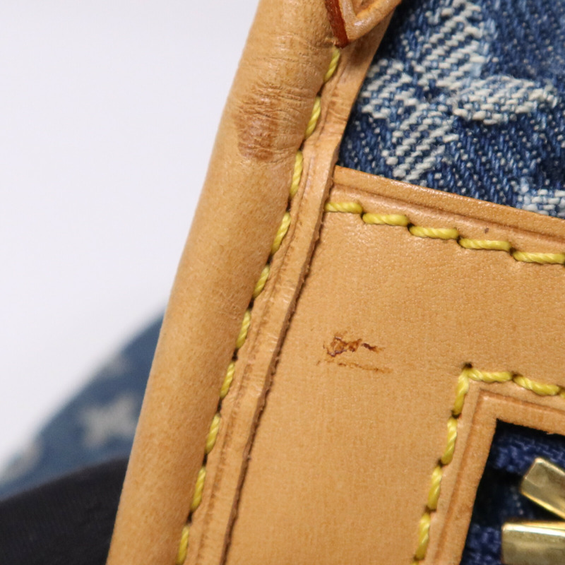 LOUIS VUITTON Monogram Denim Flat Shopper金扣手挽袋-15