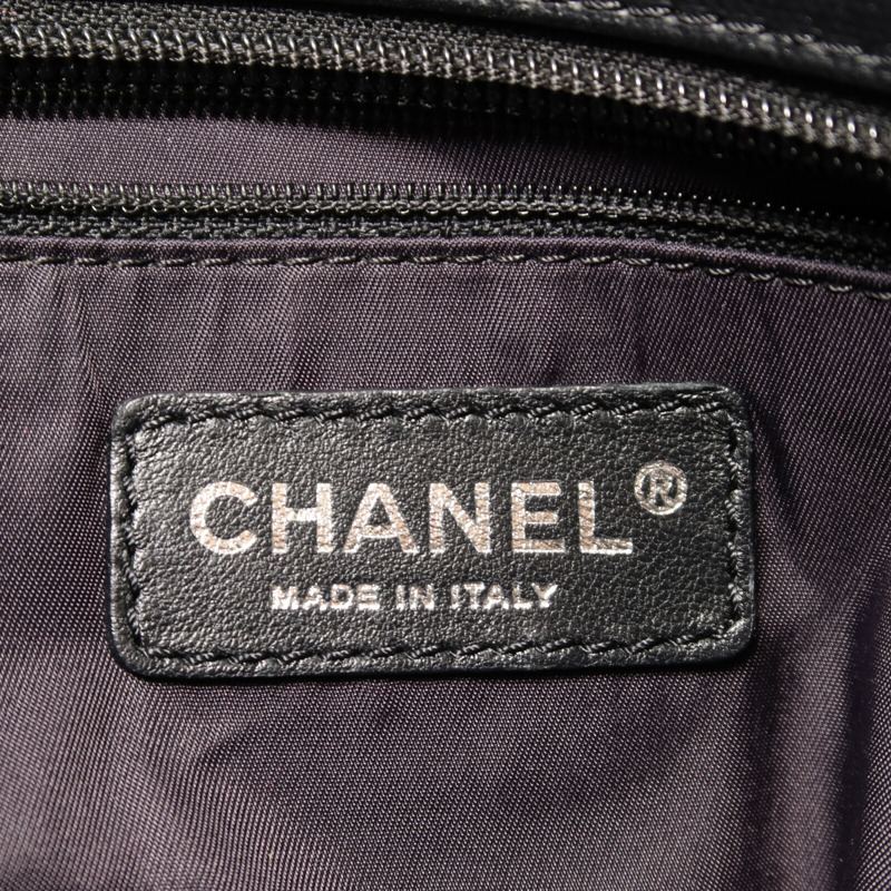 CHANEL 塗層帆布Paris-Biarritz Tote Bag銀扣手挽袋-5