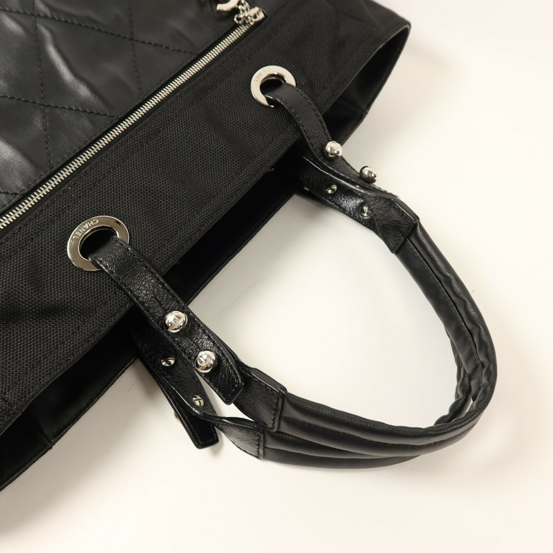 CHANEL 塗層帆布Paris-Biarritz Tote Bag銀扣手挽袋-7