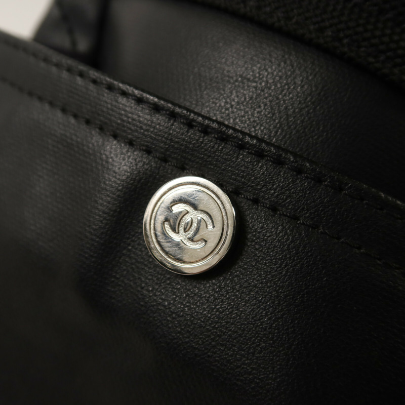 CHANEL 塗層帆布Paris-Biarritz Tote Bag銀扣手挽袋-11