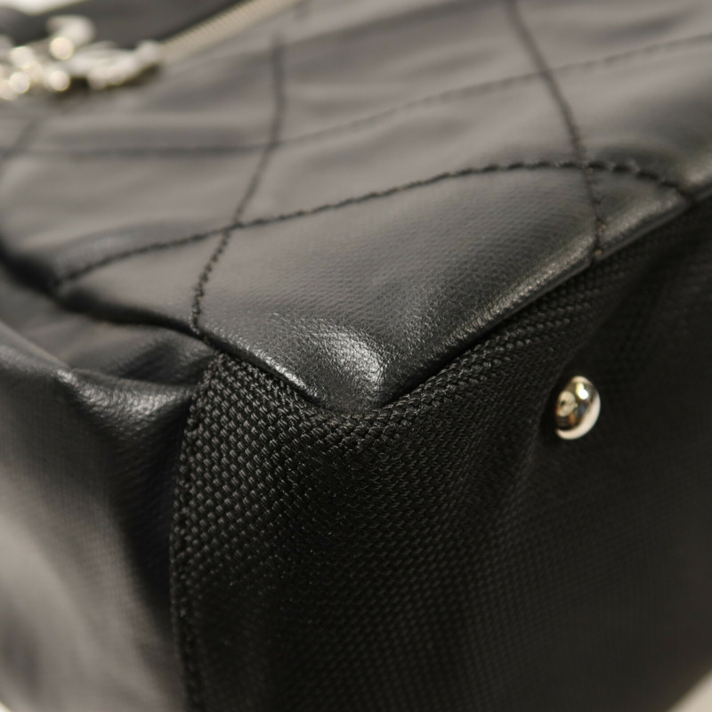 CHANEL 塗層帆布Paris-Biarritz Tote Bag銀扣手挽袋-12