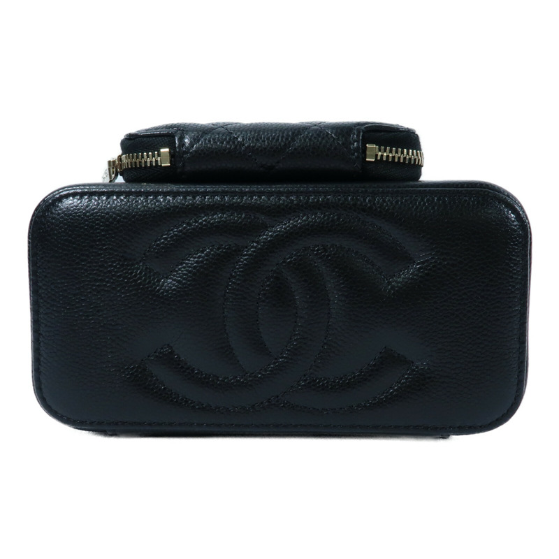 CHANEL 牛皮皮革Vanity Case鏈帶手挽肩背兩用袋-3