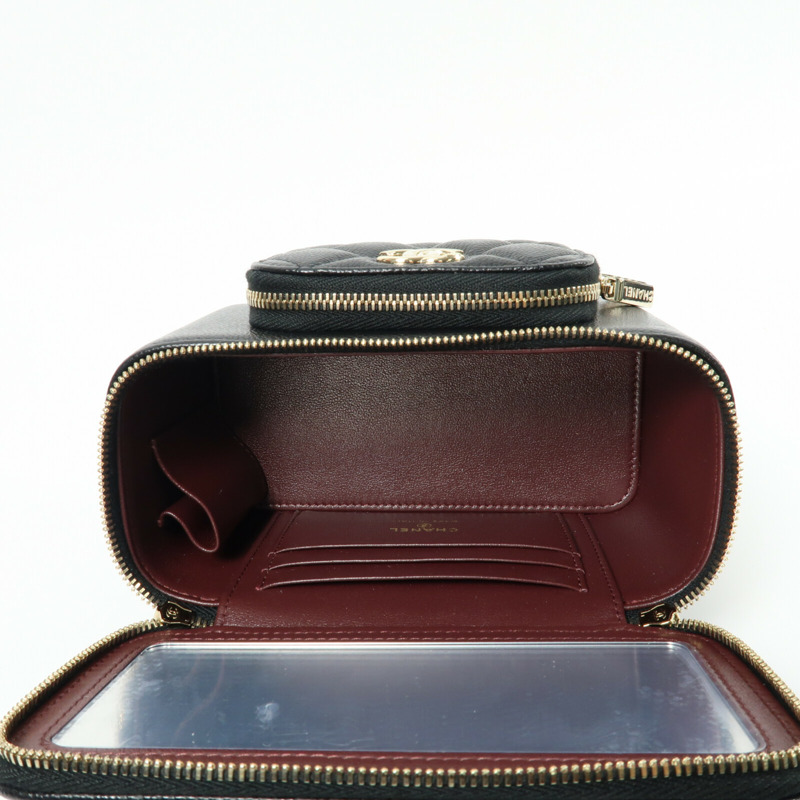CHANEL 牛皮皮革Vanity Case鏈帶手挽肩背兩用袋-4