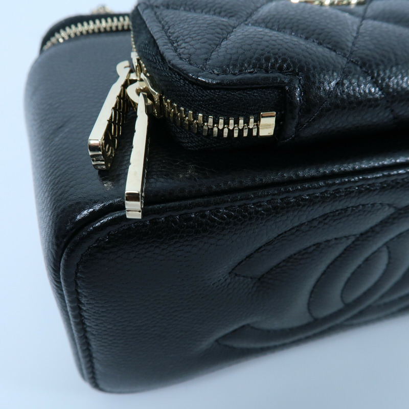 CHANEL 牛皮皮革Vanity Case鏈帶手挽肩背兩用袋-11