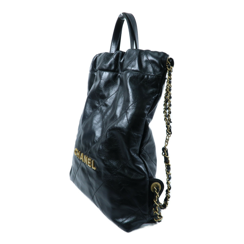 CHANEL 牛皮皮革Chanel 22 Backpack鏈帶背包-2
