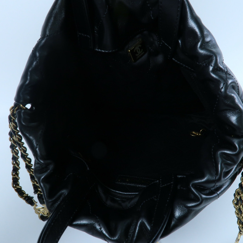 CHANEL 牛皮皮革Chanel 22 Backpack鏈帶背包-4