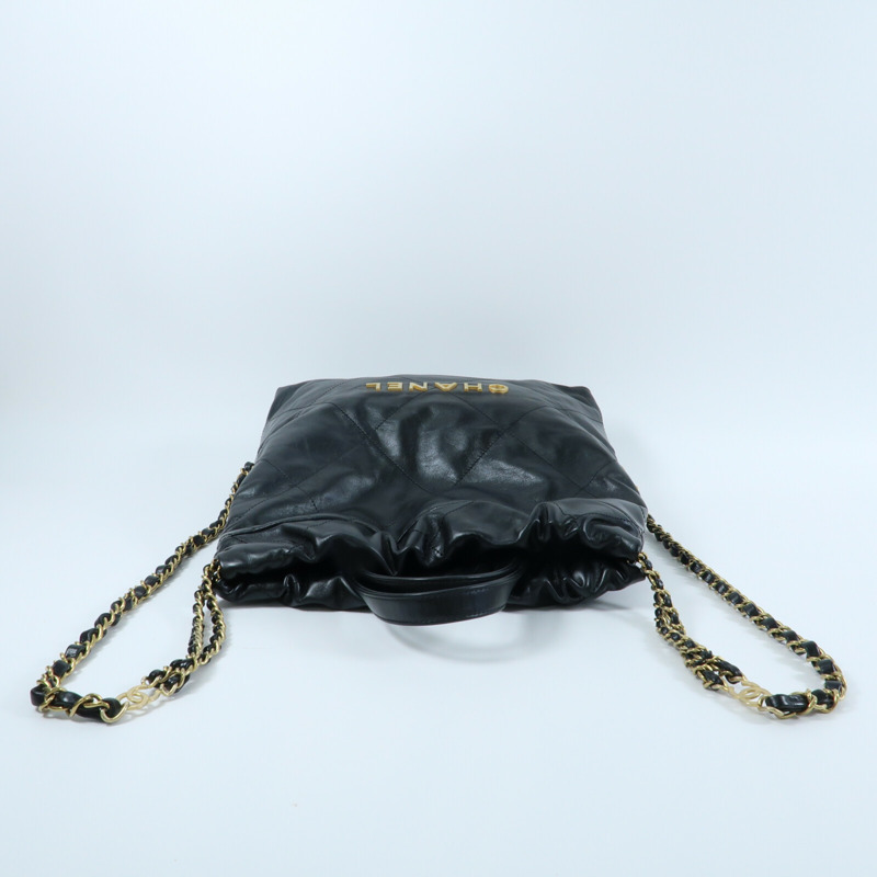 CHANEL 牛皮皮革Chanel 22 Backpack鏈帶背包-9