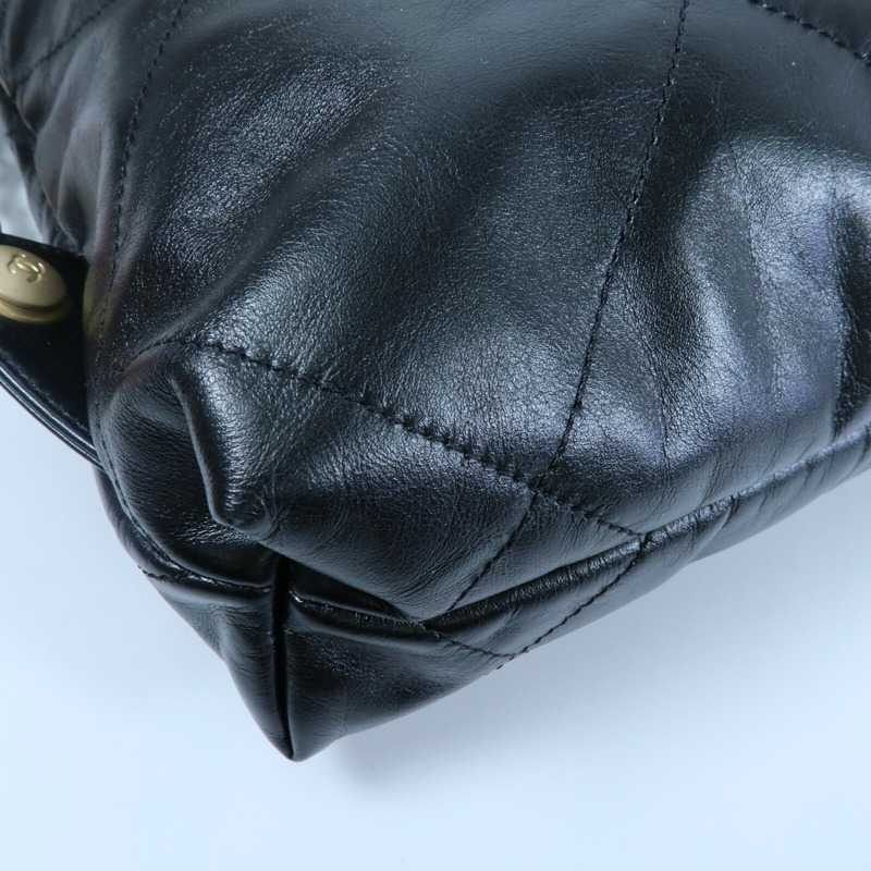 CHANEL 牛皮皮革Chanel 22 Backpack鏈帶背包-12