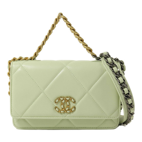CHANEL 羊皮皮革Chanel 19 Wallet On Chain鏈帶手挽肩背兩用袋
