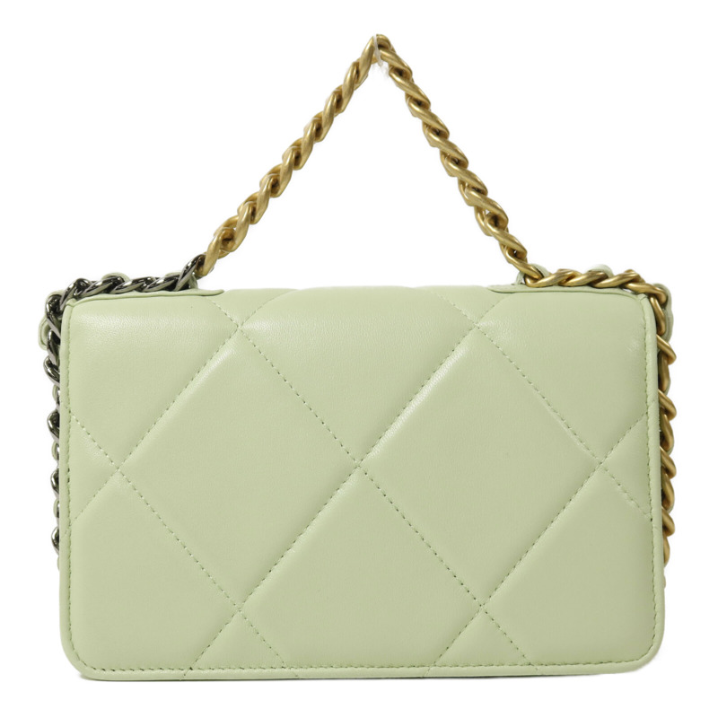 CHANEL 羊皮皮革Chanel 19 Wallet On Chain鏈帶手挽肩背兩用袋-1