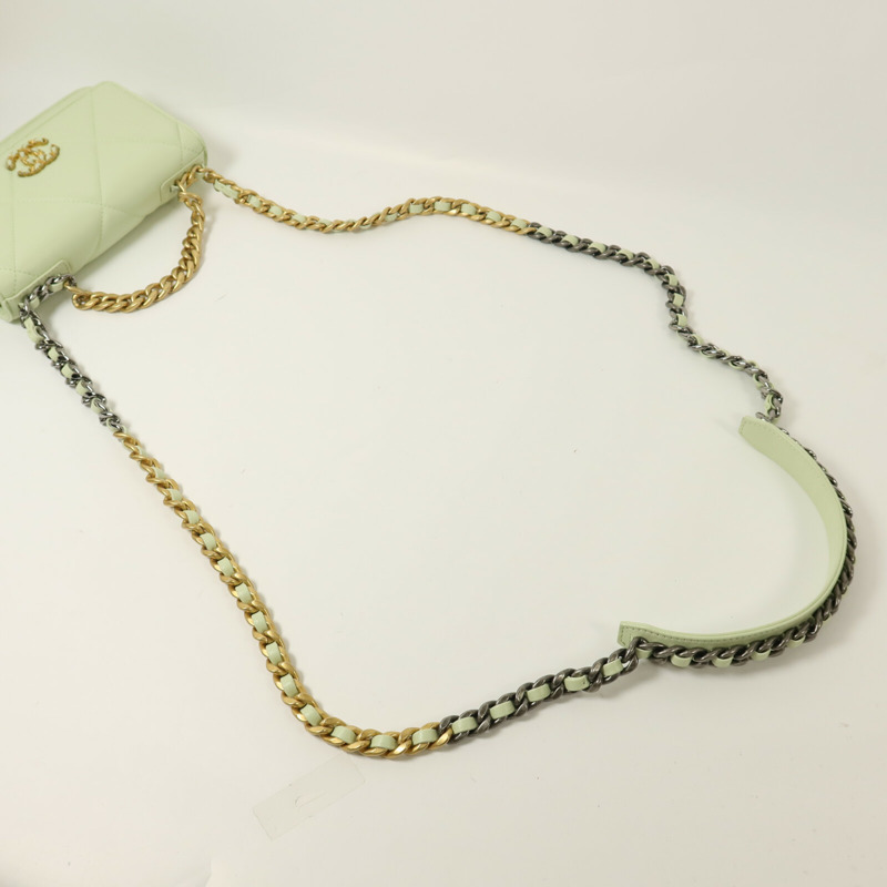 CHANEL 羊皮皮革Chanel 19 Wallet On Chain鏈帶手挽肩背兩用袋-8