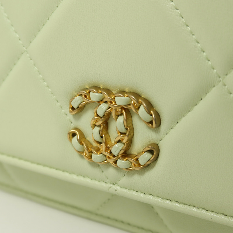 CHANEL 羊皮皮革Chanel 19 Wallet On Chain鏈帶手挽肩背兩用袋-10