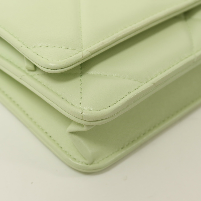 CHANEL 羊皮皮革Chanel 19 Wallet On Chain鏈帶手挽肩背兩用袋-11