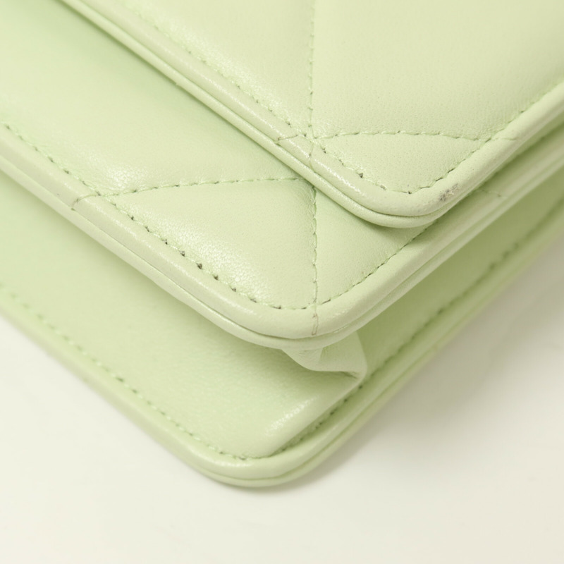 CHANEL 羊皮皮革Chanel 19 Wallet On Chain鏈帶手挽肩背兩用袋-12