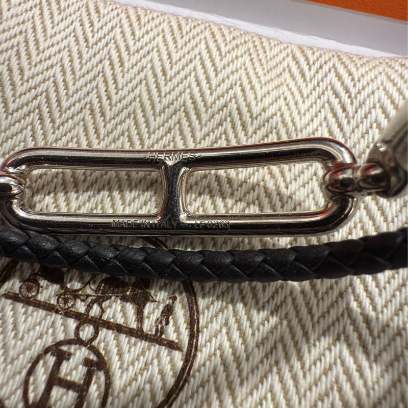 Hermes Roulis Double Tour Bracelet Black/Silver-3