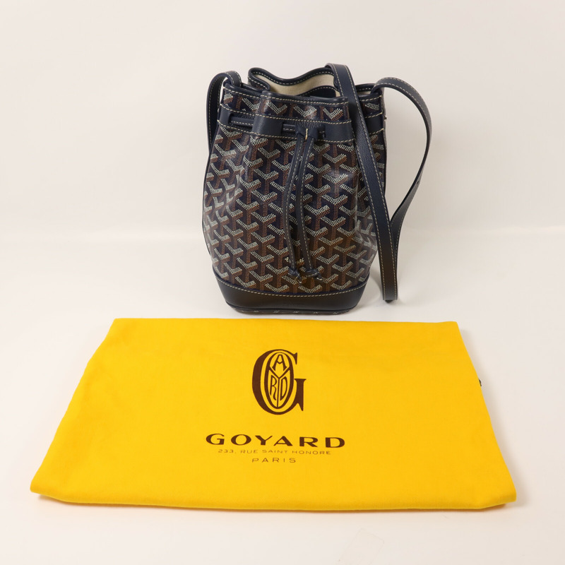 GOYARD 塗層帆布Petit Flot Bucket Bag銀扣肩背袋-8