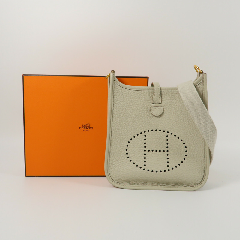 HERMES Clemence皮革Evelyne TPM肩背袋Beton-9