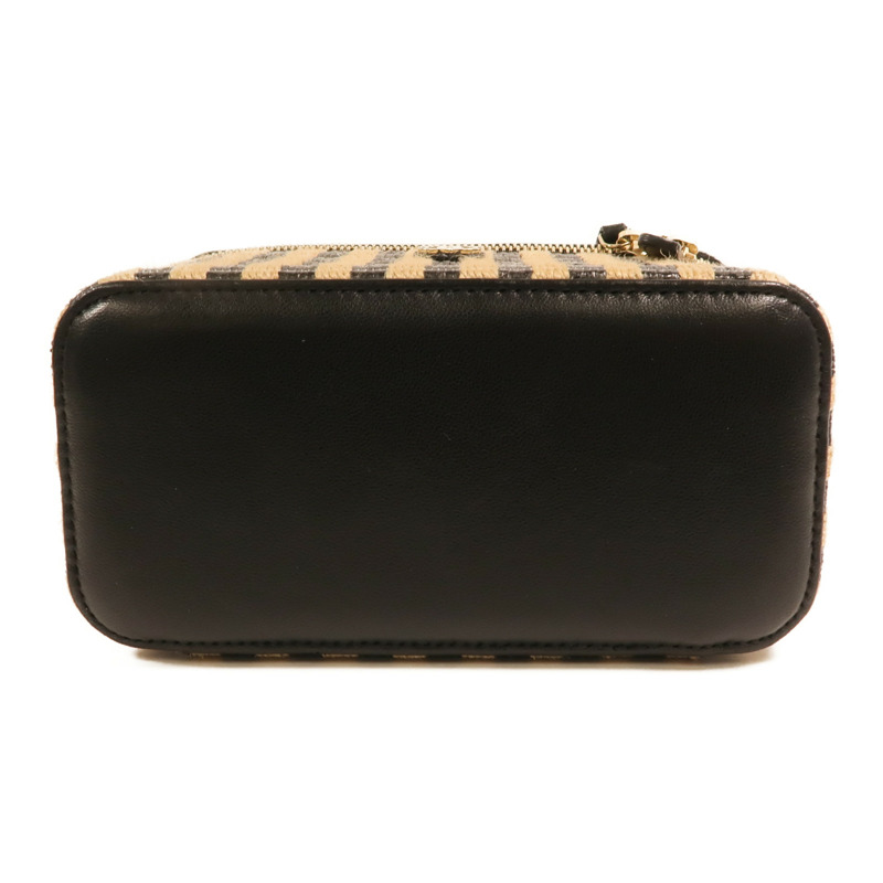 CHANEL Raffia Vanity Case金扣鏈帶肩背袋-3