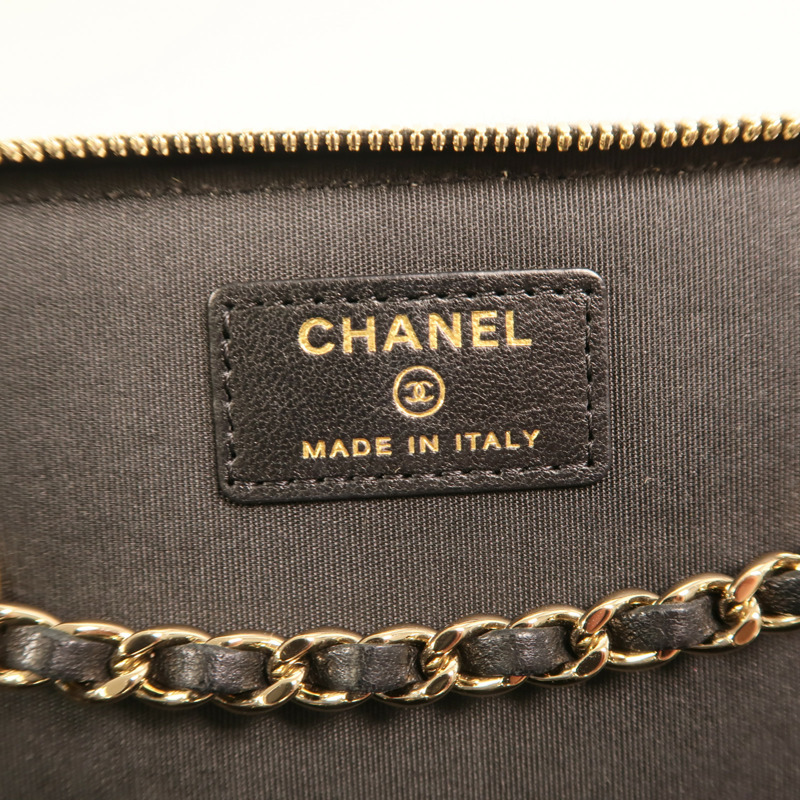 CHANEL Raffia Vanity Case金扣鏈帶肩背袋-5