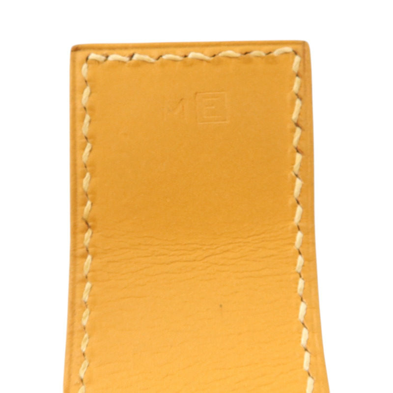 HERMES Barenia皮革Clou De Selle銀扣手鐲Natural Sable-7