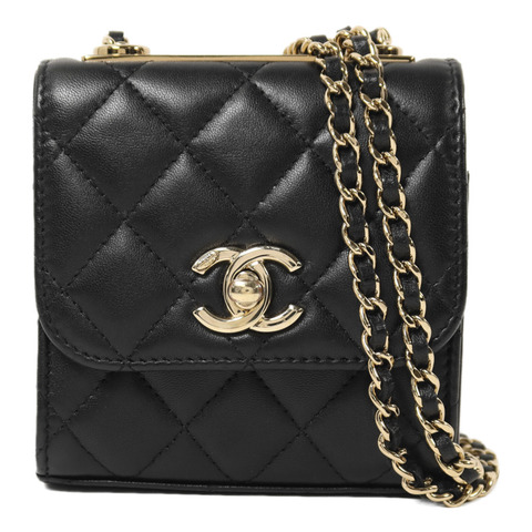CHANEL 羊皮皮革Trendy CC Mini Flap Bag金扣鏈帶肩背袋