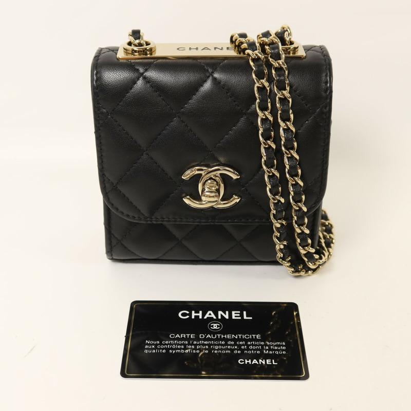 CHANEL 羊皮皮革Trendy CC Mini Flap Bag金扣鏈帶肩背袋-9