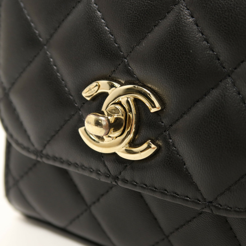 CHANEL 羊皮皮革Trendy CC Mini Flap Bag金扣鏈帶肩背袋-10
