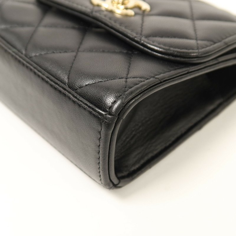 CHANEL 羊皮皮革Trendy CC Mini Flap Bag金扣鏈帶肩背袋-12