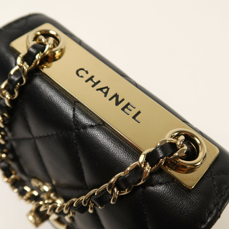 CHANEL 羊皮皮革Trendy CC Mini Flap Bag金扣鏈帶肩背袋-15