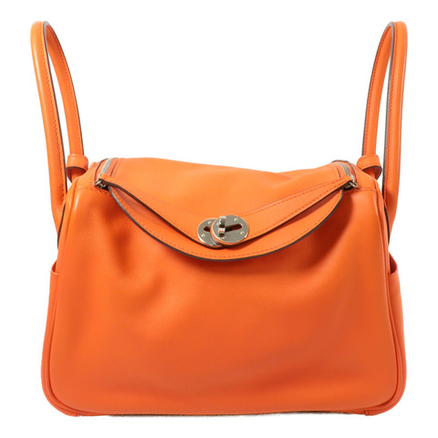 HERMES Swift皮革Lindy 26手挽肩背兩用袋Orange