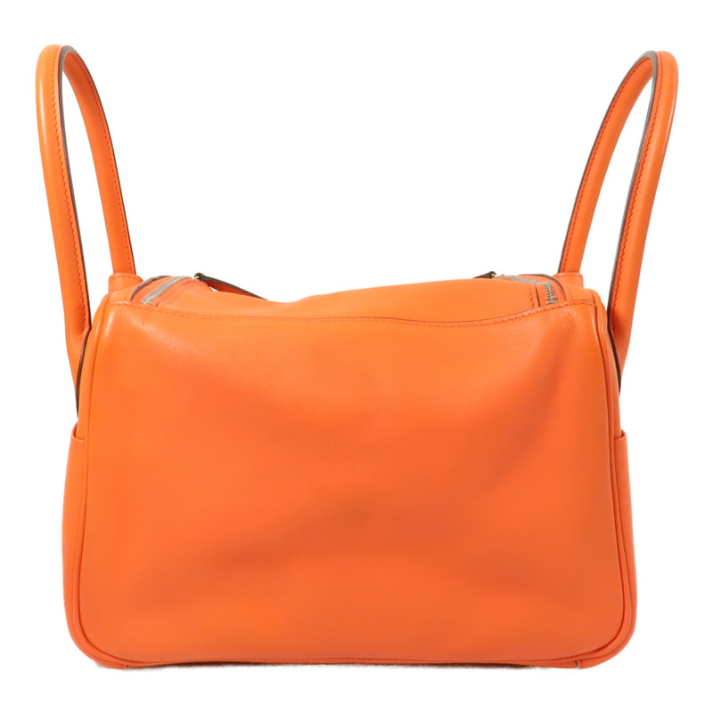 HERMES Swift皮革Lindy 26手挽肩背兩用袋Orange-1
