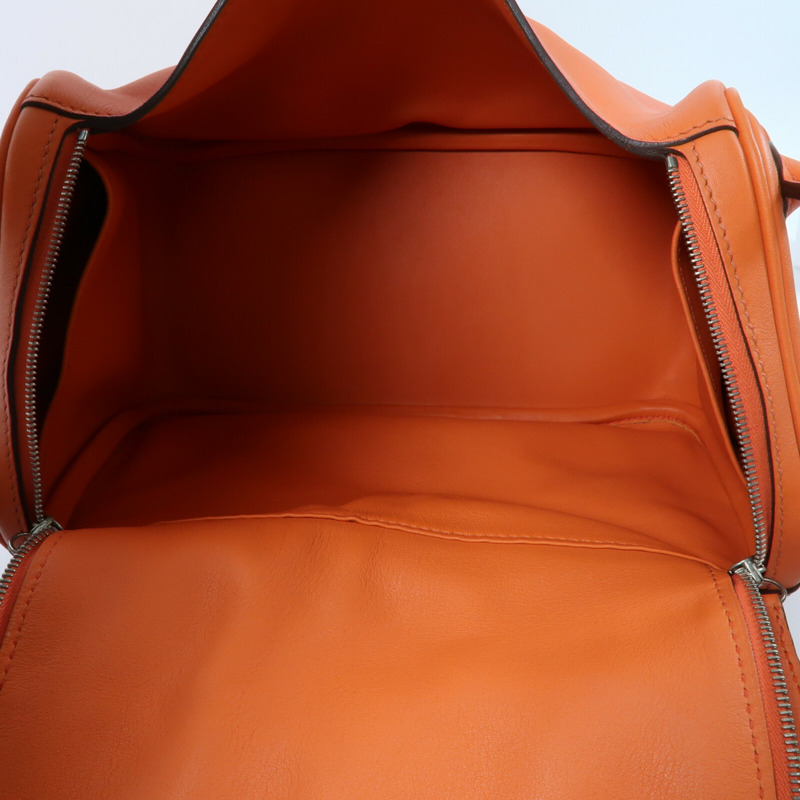 HERMES Swift皮革Lindy 26手挽肩背兩用袋Orange-4