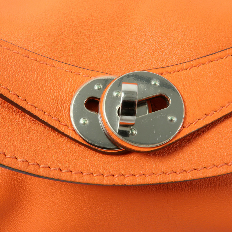 HERMES Swift皮革Lindy 26手挽肩背兩用袋Orange-8