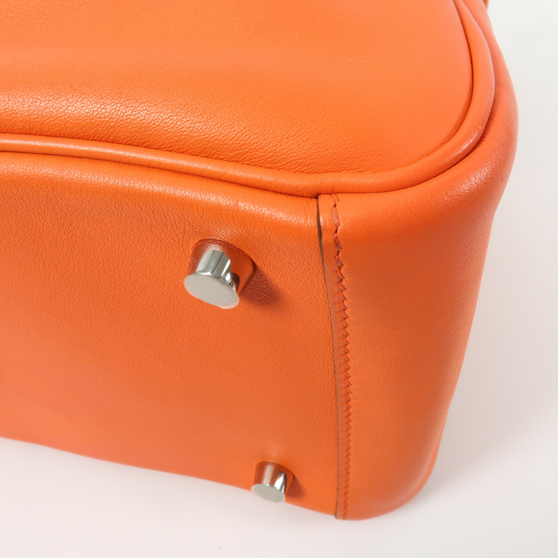 HERMES Swift皮革Lindy 26手挽肩背兩用袋Orange-10