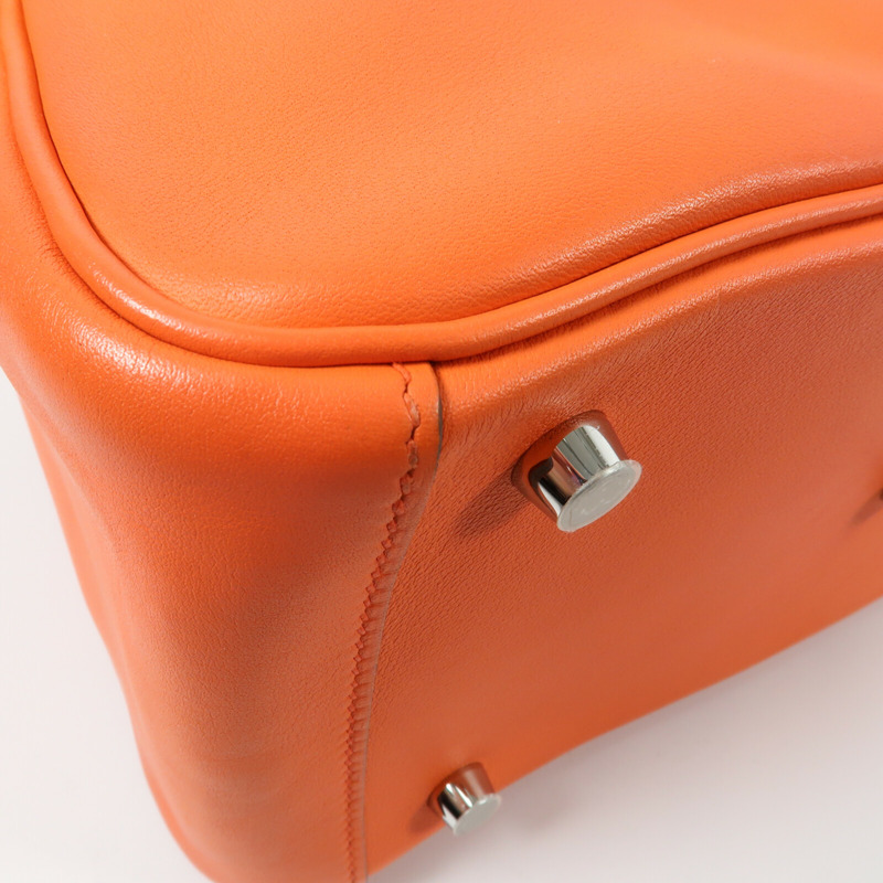 HERMES Swift皮革Lindy 26手挽肩背兩用袋Orange-11