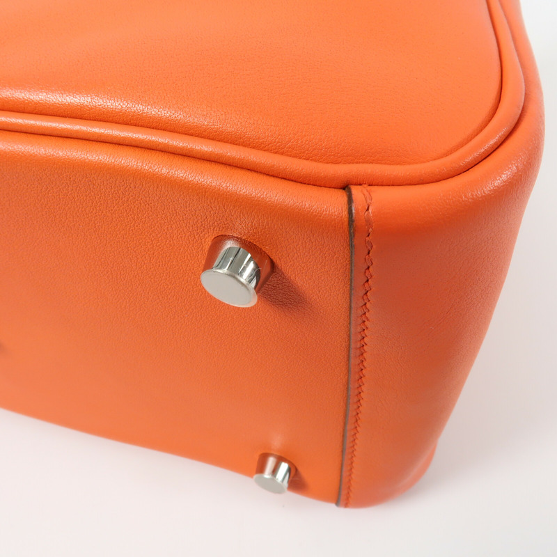 HERMES Swift皮革Lindy 26手挽肩背兩用袋Orange-12