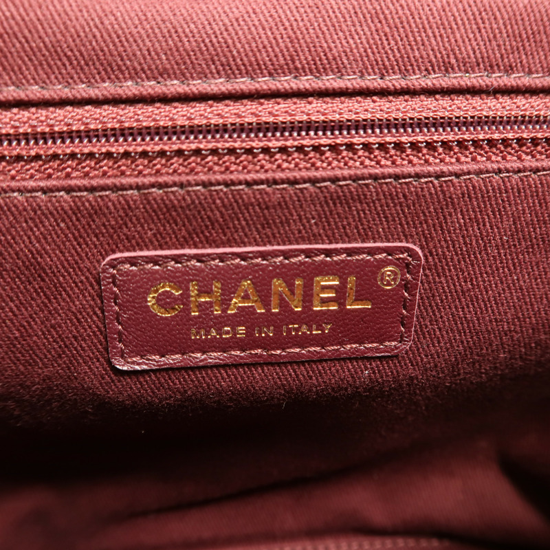 CHANEL 牛皮皮革Affinity Backpack金扣鏈帶背包-5