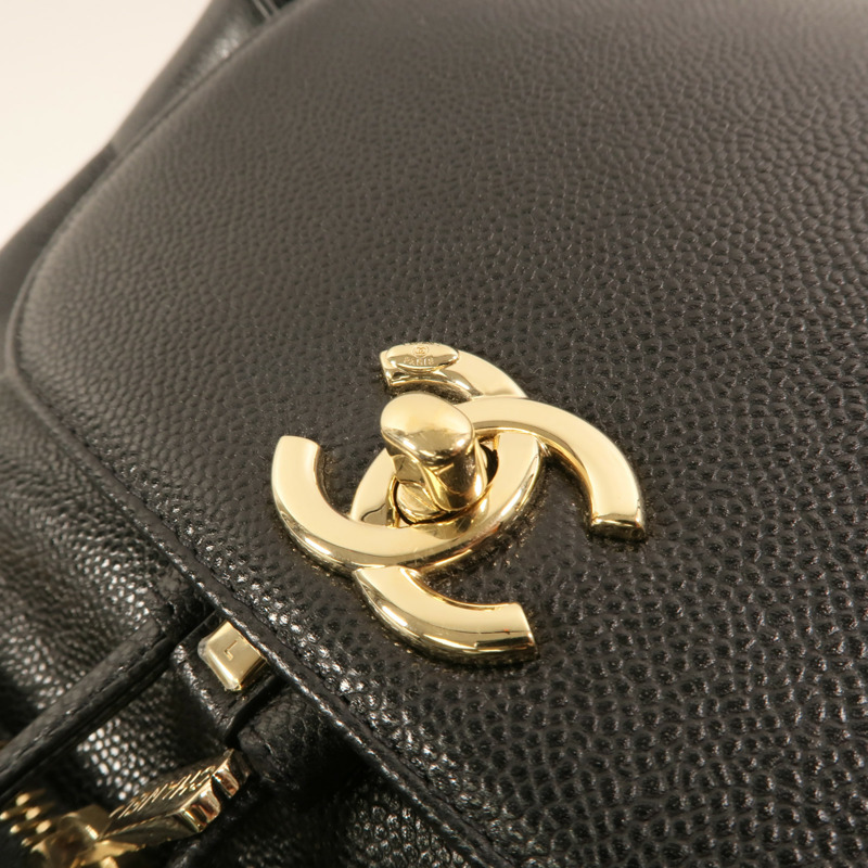 CHANEL 牛皮皮革Affinity Backpack金扣鏈帶背包-8