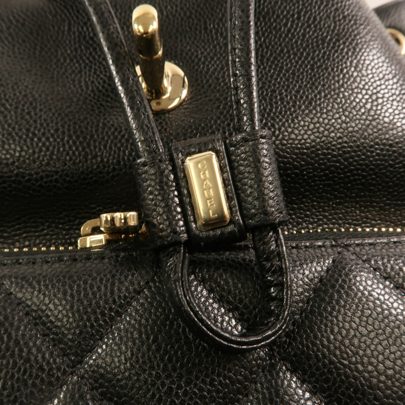 CHANEL 牛皮皮革Affinity Backpack金扣鏈帶背包-10