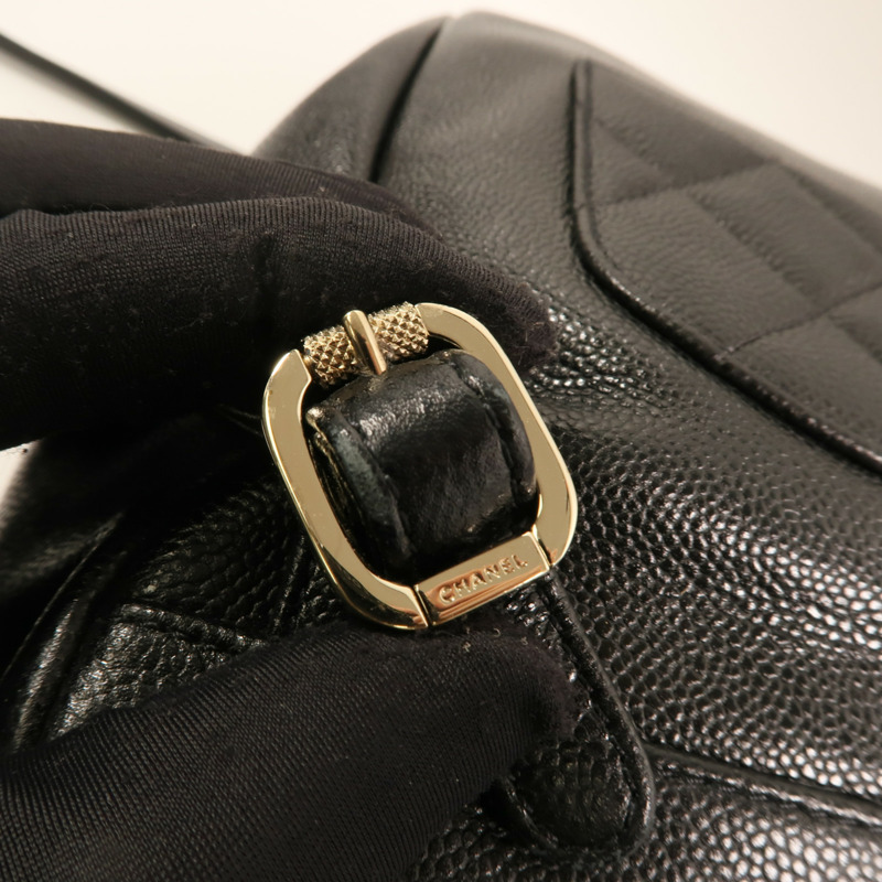 CHANEL 牛皮皮革Affinity Backpack金扣鏈帶背包-11